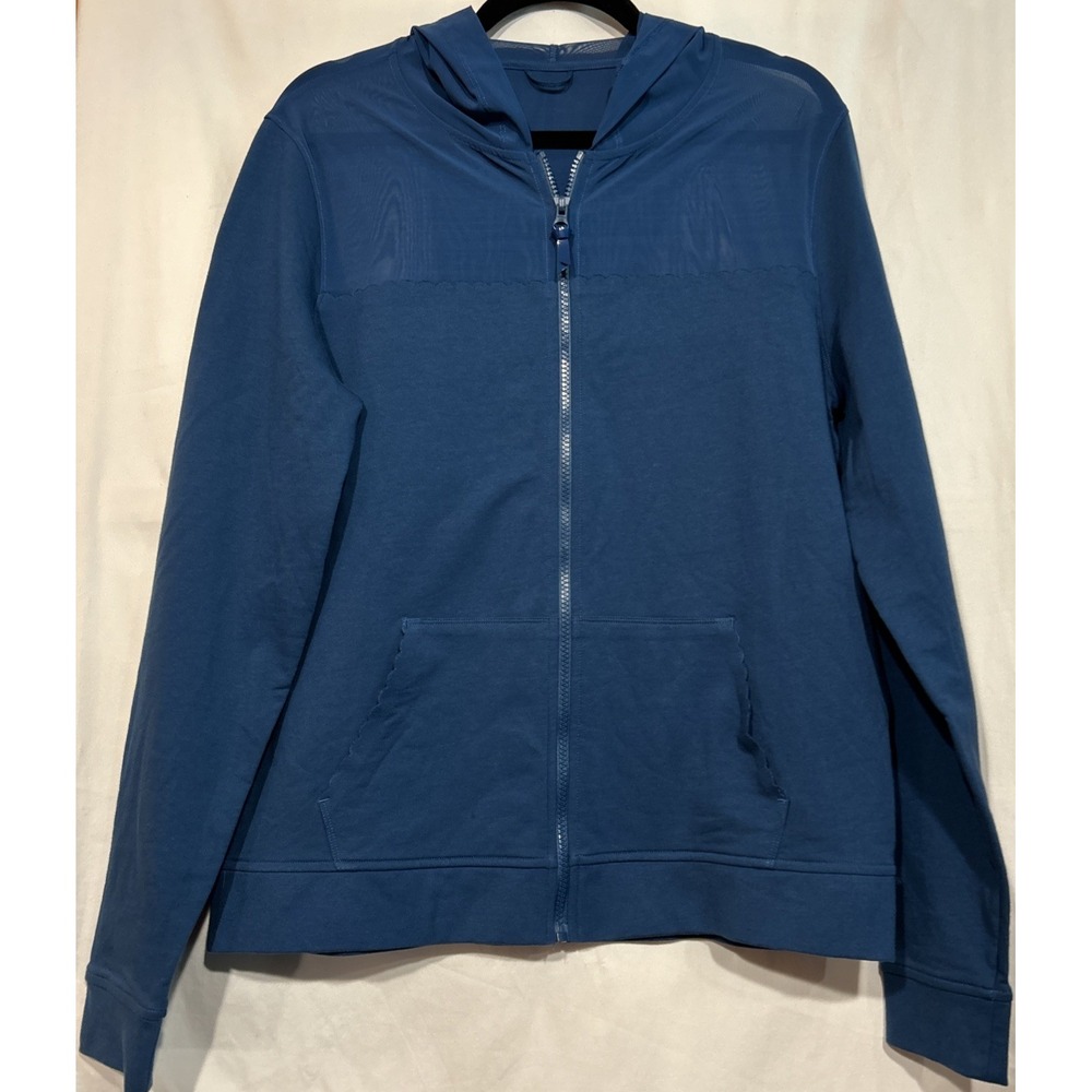 Sport Athleisure Cotton Jacket Full Zip Sz M Dark Teal Blue Victoria Secret